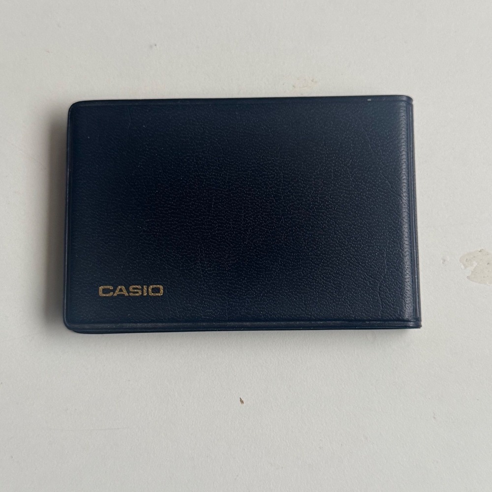 Casio SL-702 Vintage Solar Electronic Calculator Slim Pocket Wallet Case Black